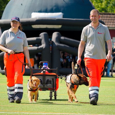 Johanniter-Suchhunde bringen den Spielball