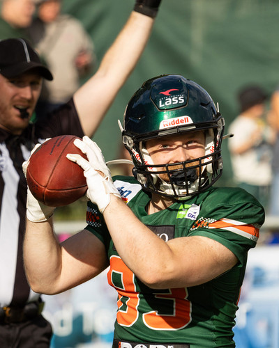 Nico Schröder nach seinem Touchdown