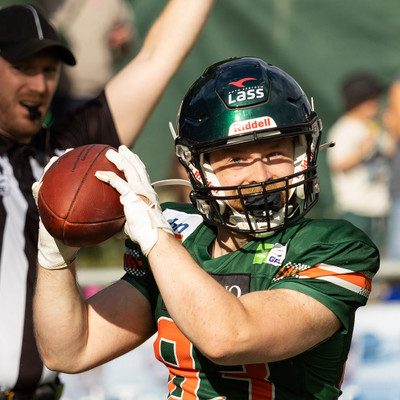 Nico Schröder nach seinem Touchdown